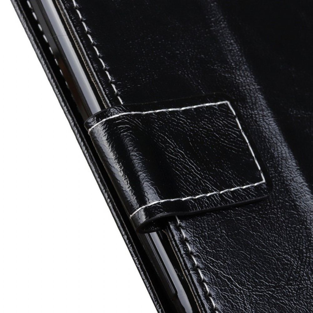 Flip Case Für Poco X4 GT Bemalte Und Sichtbare Nähte
