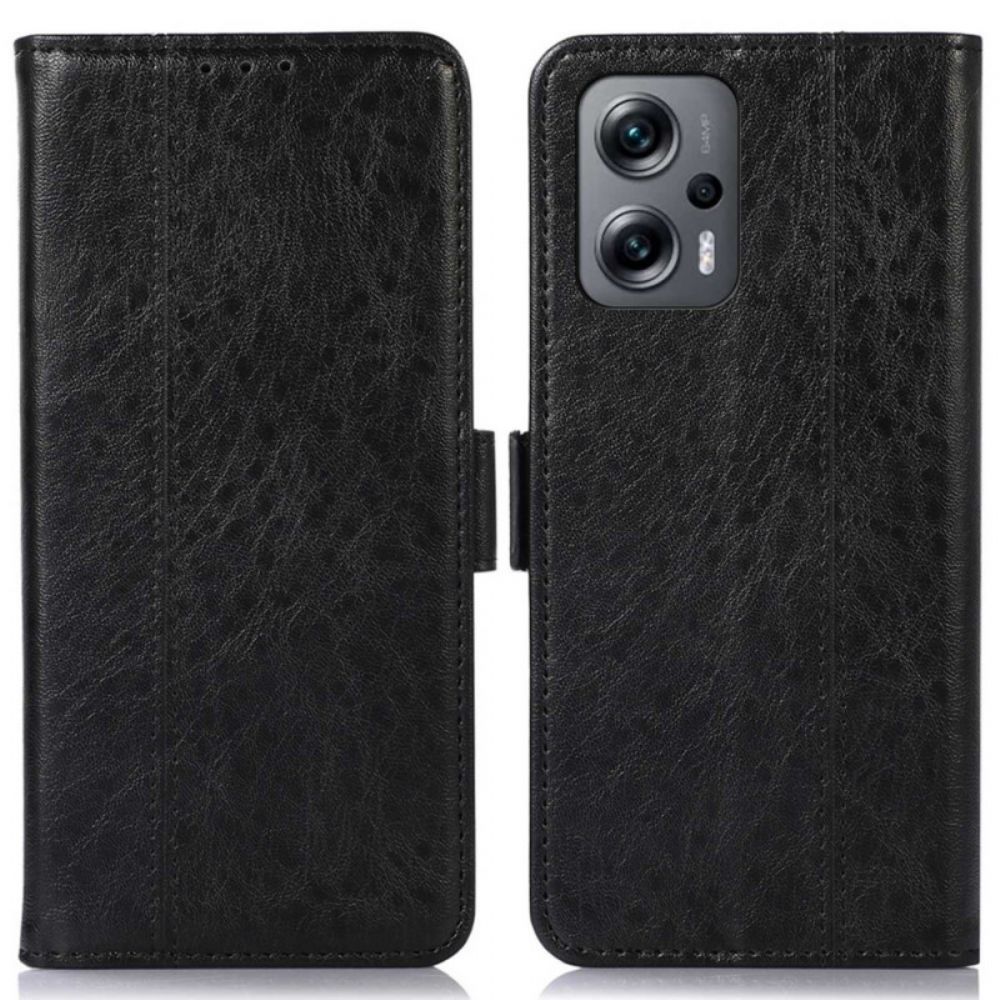 Flip Case Für Poco X4 GT Texturiertes Kunstleder