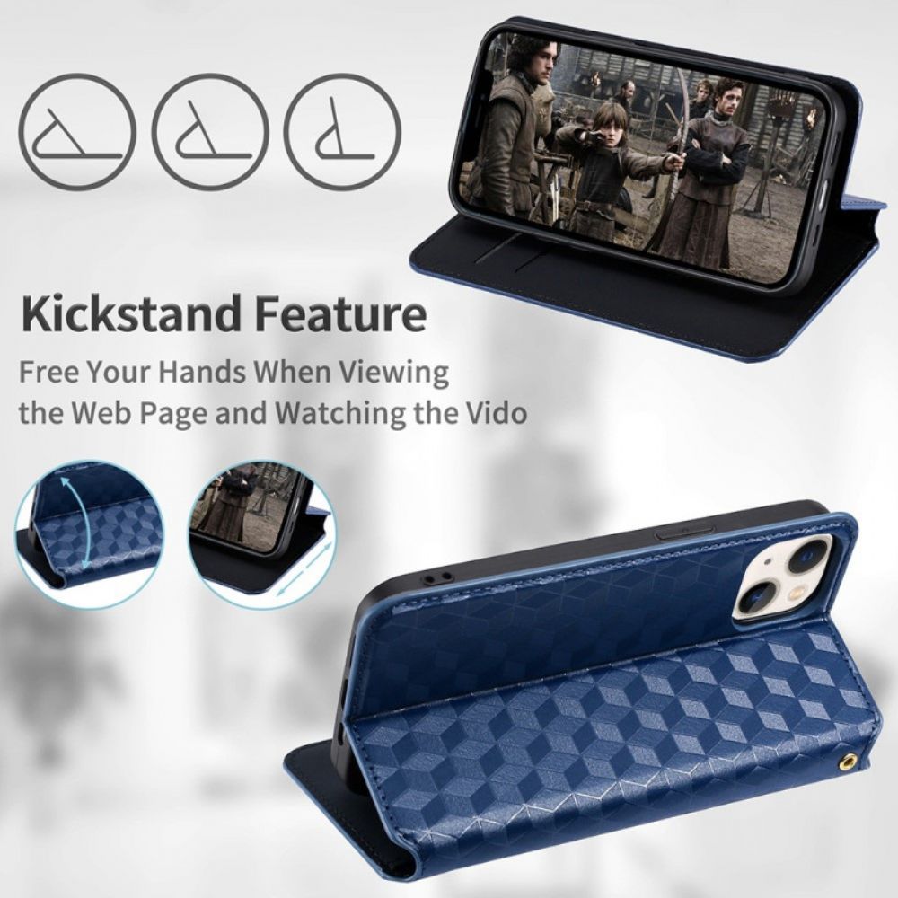 Schutzhülle Für Poco X4 GT Flip Case 3d-würfel Lederoptik