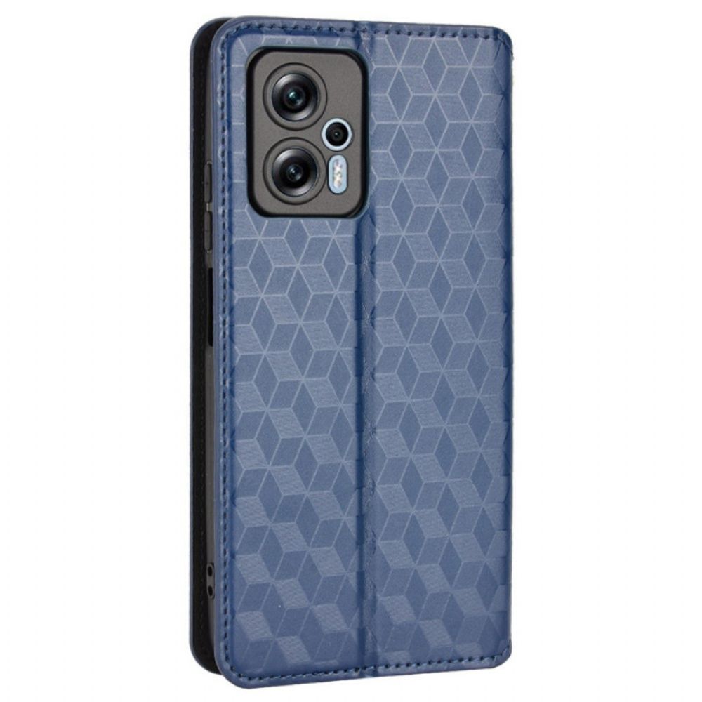 Schutzhülle Für Poco X4 GT Flip Case 3d-würfel Lederoptik