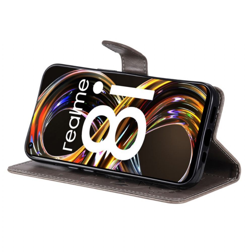 Flip Case Für Realme 8i Mit Kordel Tanga Katze Und Biene