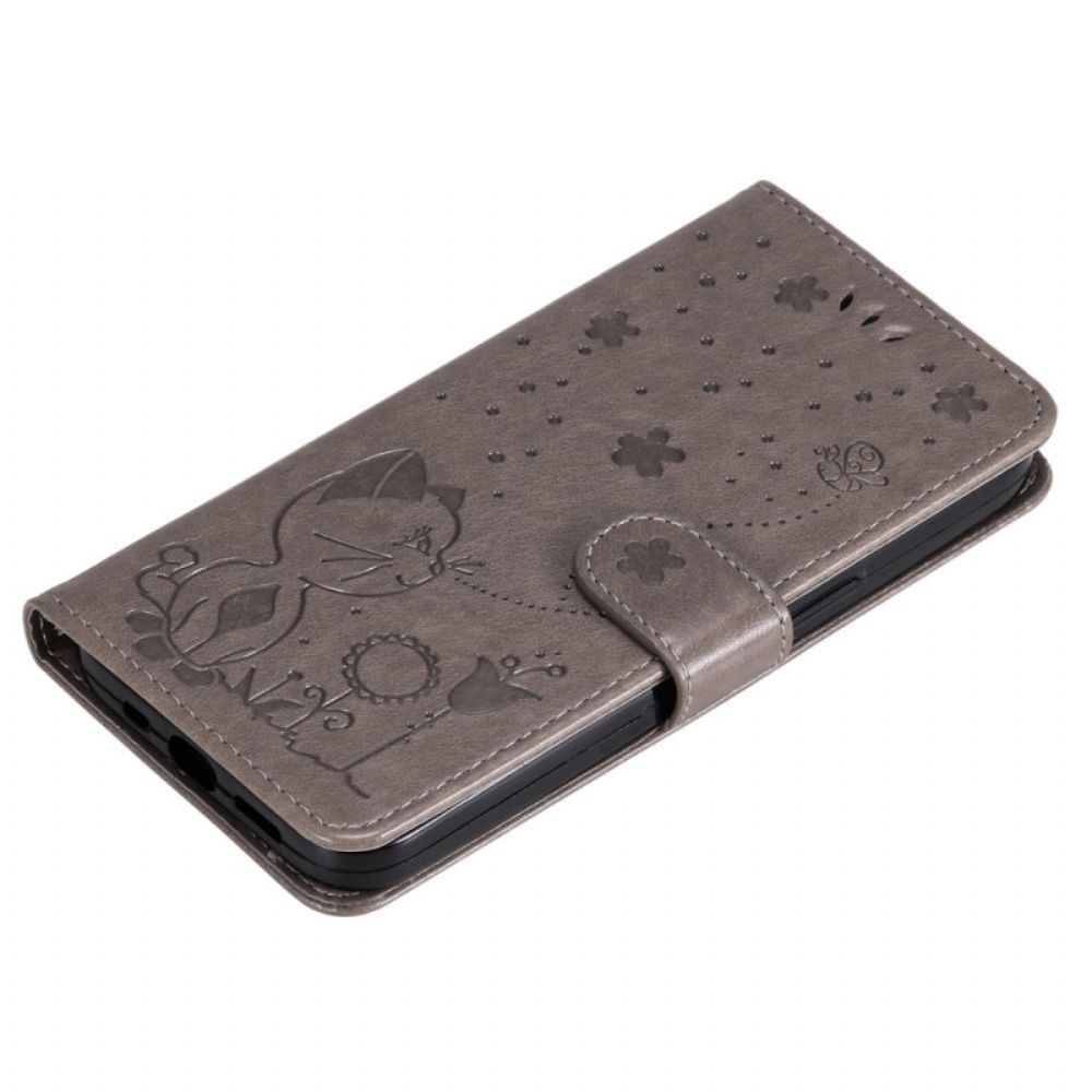 Flip Case Für Realme 8i Mit Kordel Tanga Katze Und Biene