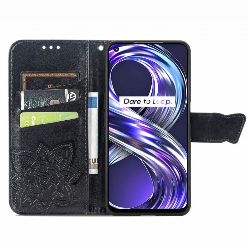 Lederhüllen Für Realme 8i Halbe Schmetterlinge