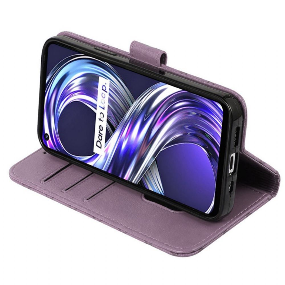 Lederhüllen Für Realme 8i Karomuster Aus Kunstleder