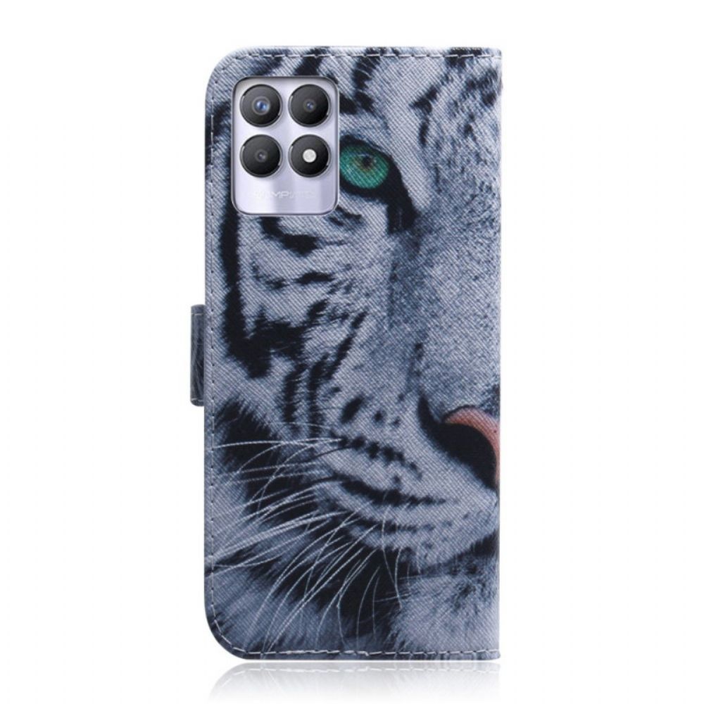 Lederhüllen Für Realme 8i Tigergesicht