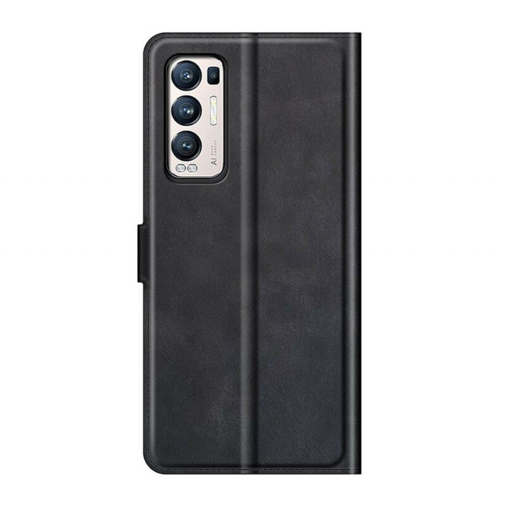Flip Case Für Oppo Find X3 Neo Extrem Schmaler Ledereffekt
