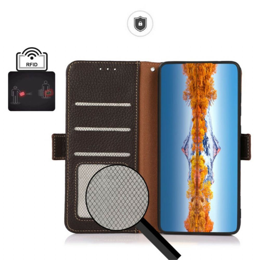 Flip Case Für Oppo Find X3 Neo Litschi-leder Khazneh Rfid