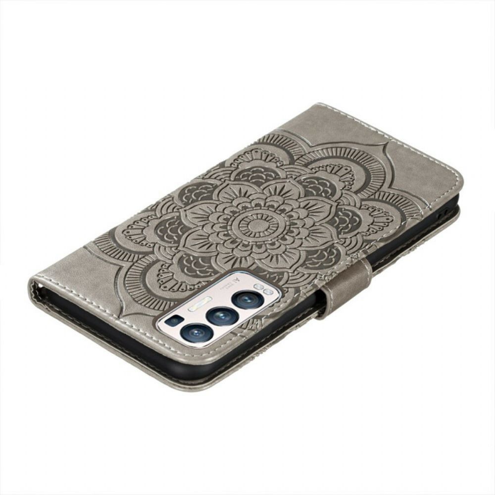 Flip Case Für Oppo Find X3 Neo Mit Kordel Volles Riemchen-mandala