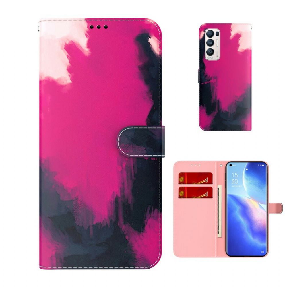 Lederhüllen Für Oppo Find X3 Neo Abstrakt Bunt