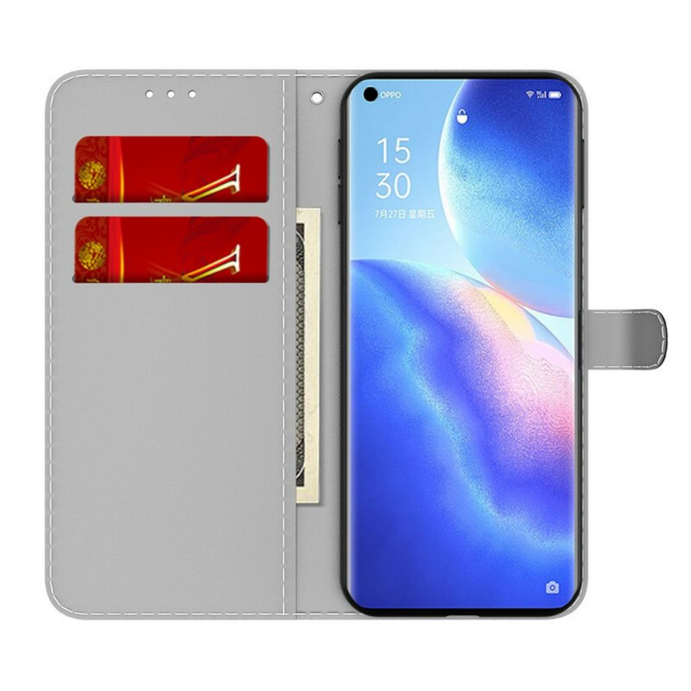Lederhüllen Für Oppo Find X3 Neo Abstraktes Muster