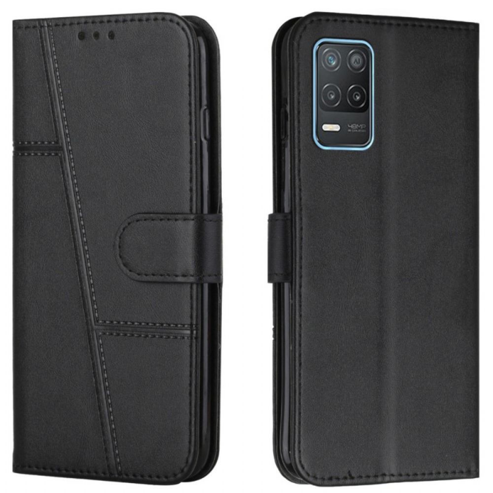 Flip Case Für Realme 8 5G Mit Kordel Geo Kunstlederband