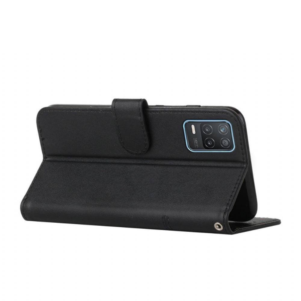 Flip Case Für Realme 8 5G Mit Kordel Geo Kunstlederband