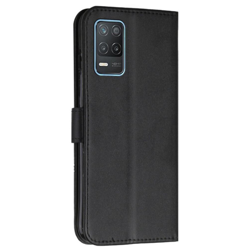 Flip Case Für Realme 8 5G Mit Kordel Geo Kunstlederband