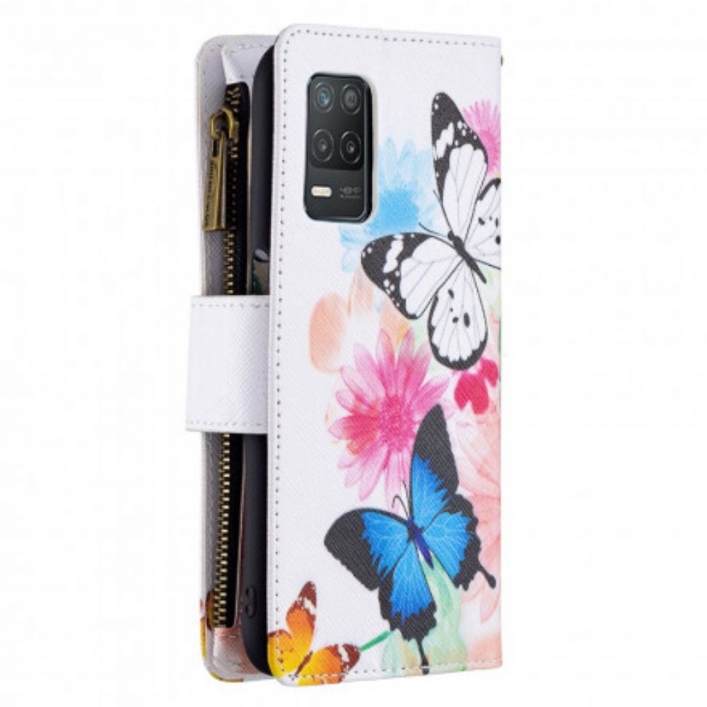 Flip Case Für Realme 8 5G Schmetterlingstasche Mit Reißverschluss