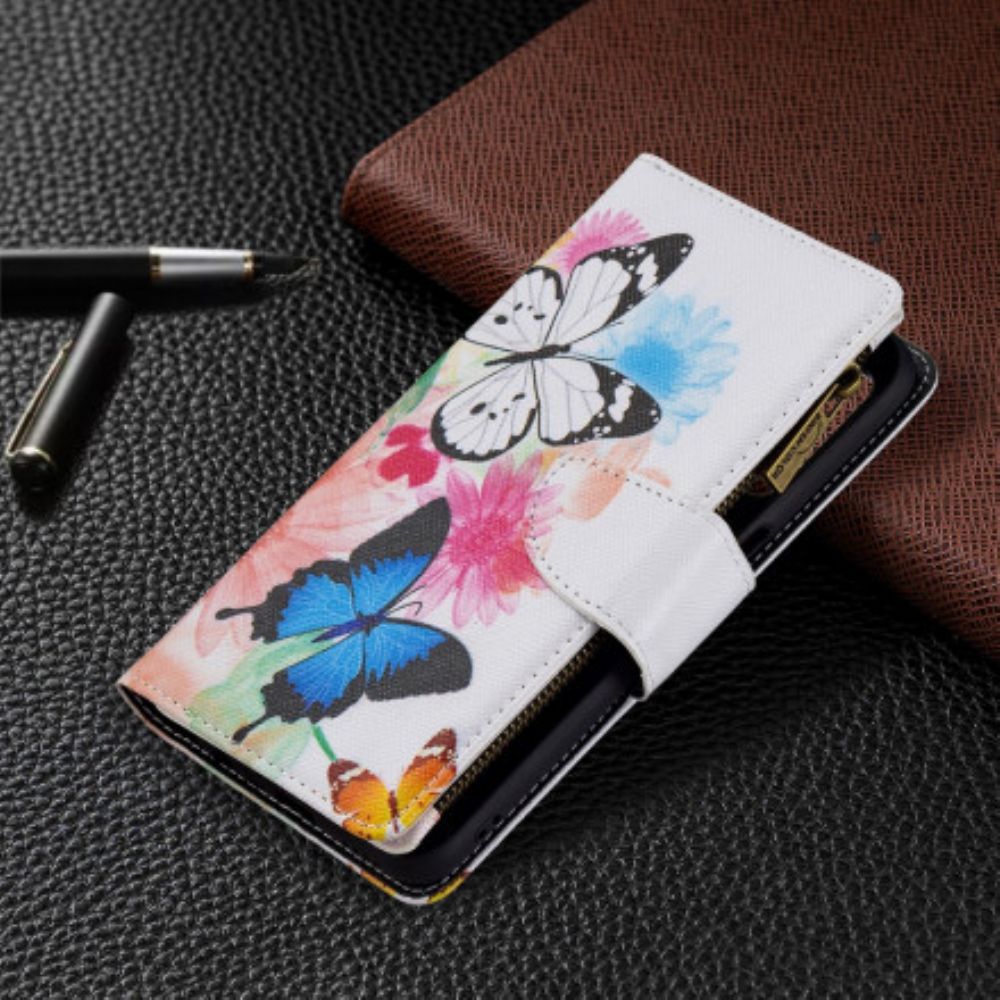 Flip Case Für Realme 8 5G Schmetterlingstasche Mit Reißverschluss