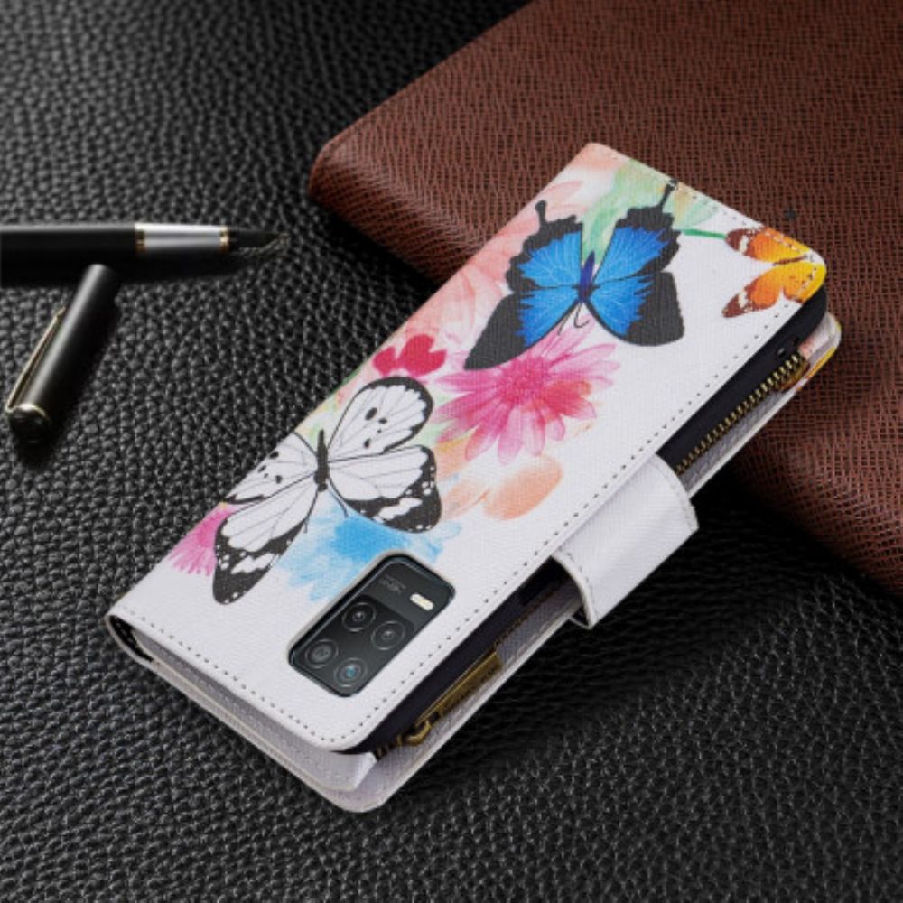Flip Case Für Realme 8 5G Schmetterlingstasche Mit Reißverschluss