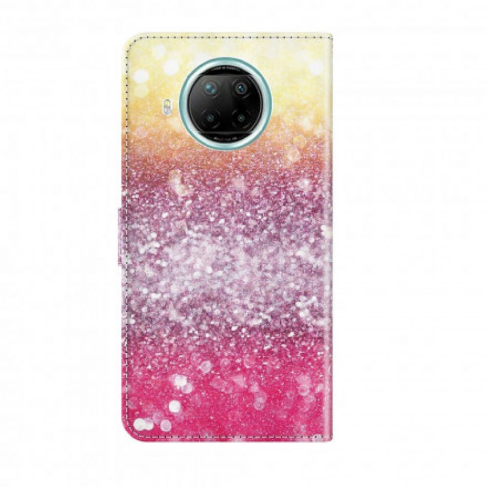 Flip Case Für Xiaomi Mi 10T Lite / Redmi Note 9 Pro 5G Light Spot Magenta Glitter