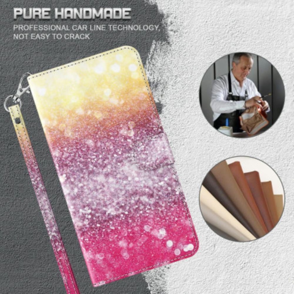Flip Case Für Xiaomi Mi 10T Lite / Redmi Note 9 Pro 5G Light Spot Magenta Glitter