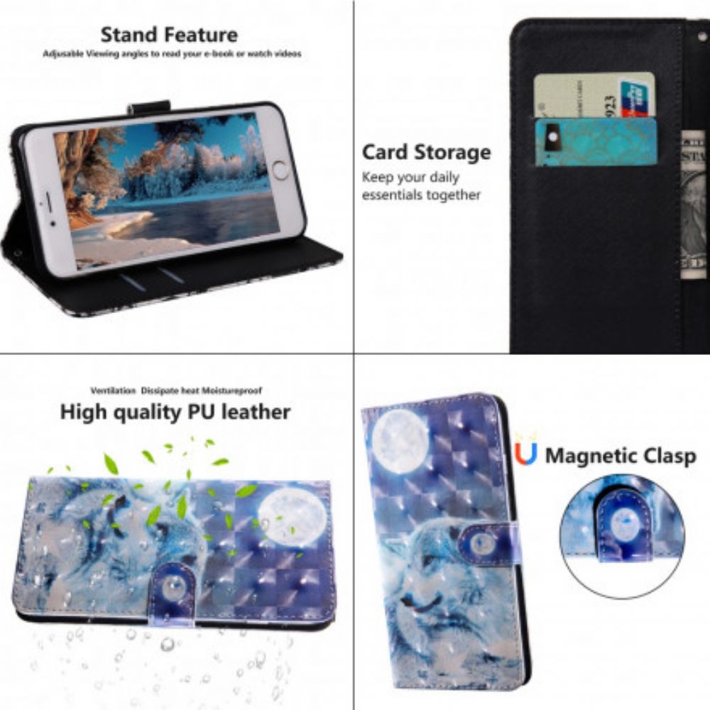 Flip Case Für Xiaomi Mi 10T Lite / Redmi Note 9 Pro 5G Mondlichtwolf