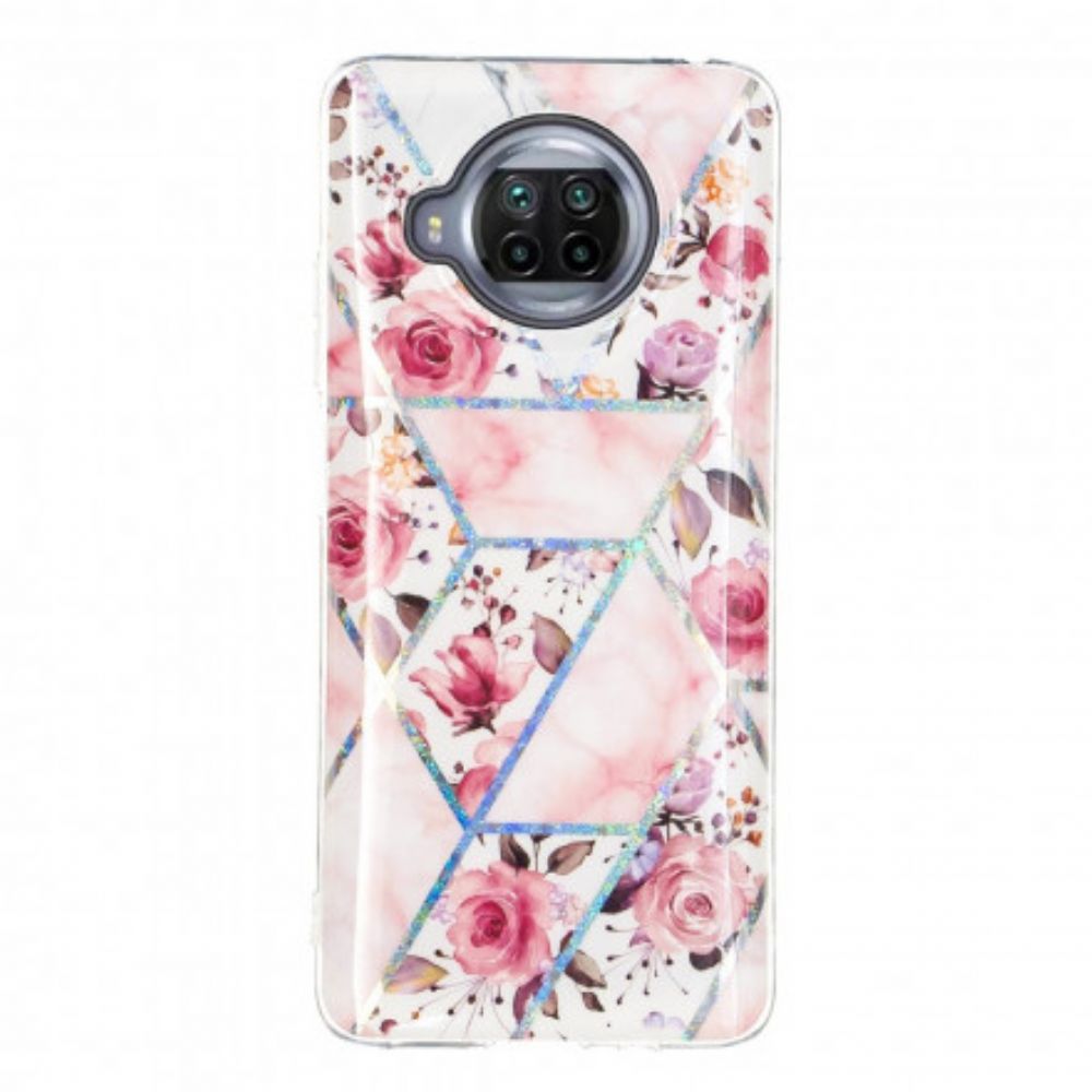Handyhülle Für Xiaomi Mi 10T Lite / Redmi Note 9 Pro 5G Marmorierte Blumen