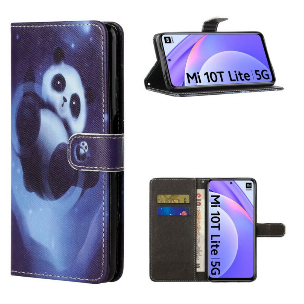 Lederhüllen Für Xiaomi Mi 10T Lite / Redmi Note 9 Pro 5G Mit Kordel Tanga Space Panda