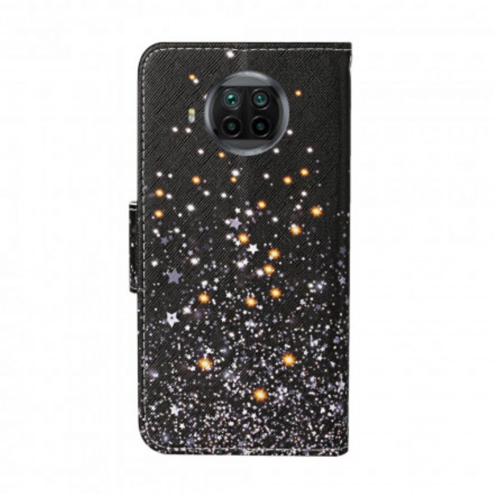 Lederhüllen Für Xiaomi Mi 10T Lite / Redmi Note 9 Pro 5G Sterne Und Pailletten Mit Lanyard