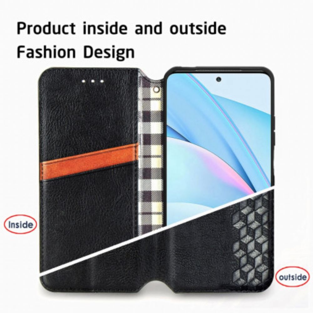 Schutzhülle Für Xiaomi Mi 10T Lite / Redmi Note 9 Pro 5G Flip Case Ledereffekt Mit Rautenstruktur