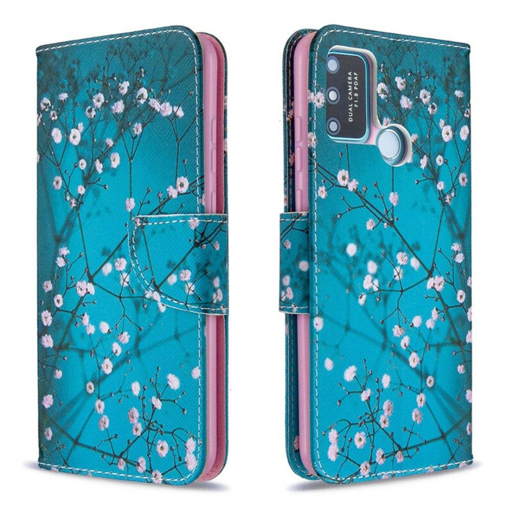 Flip Case Für Honor 9A Blühender Baum