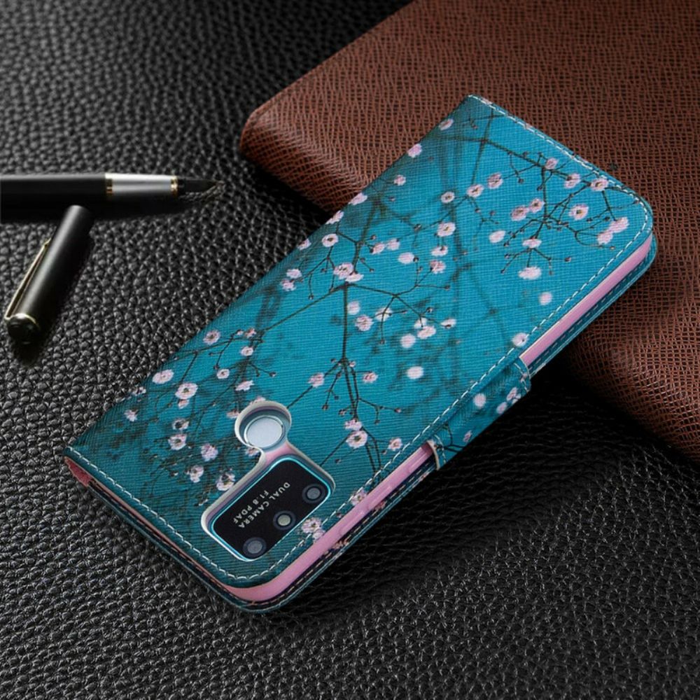 Flip Case Für Honor 9A Blühender Baum