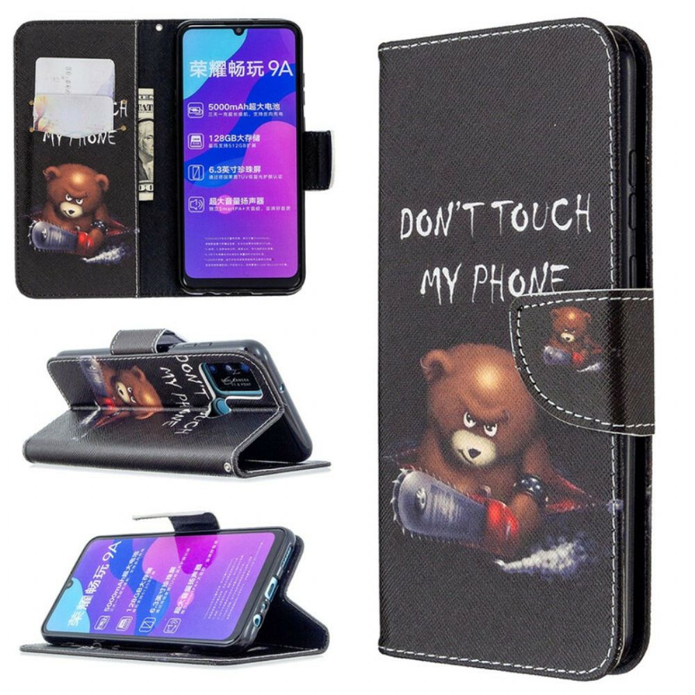 Lederhüllen Für Honor 9A Gefährlicher Bär