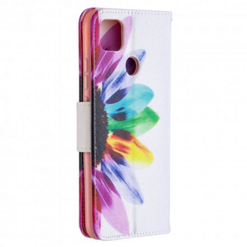 Lederhüllen Für Xiaomi Redmi 9C Aquarell Blume