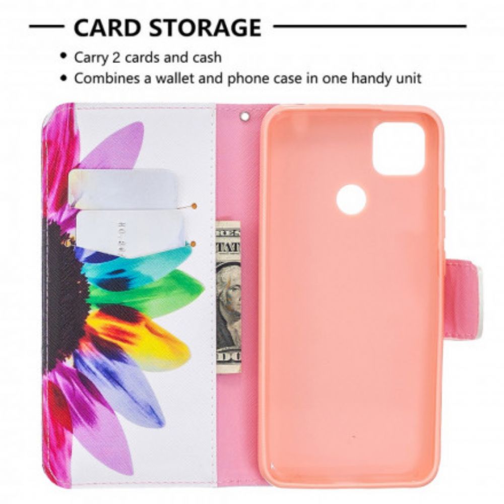 Lederhüllen Für Xiaomi Redmi 9C Aquarell Blume