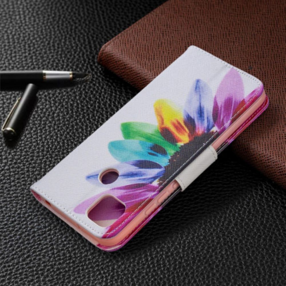 Lederhüllen Für Xiaomi Redmi 9C Aquarell Blume