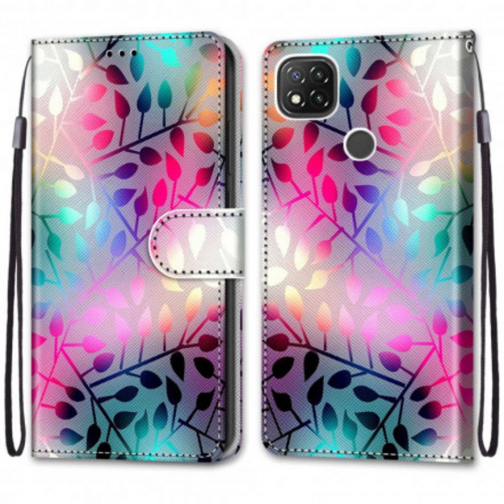 Lederhüllen Für Xiaomi Redmi 9C Farbige Blätter
