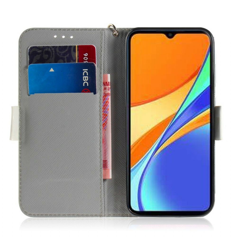 Lederhüllen Für Xiaomi Redmi 9C Mit Kordel Tomate Auf Der Tangakatze