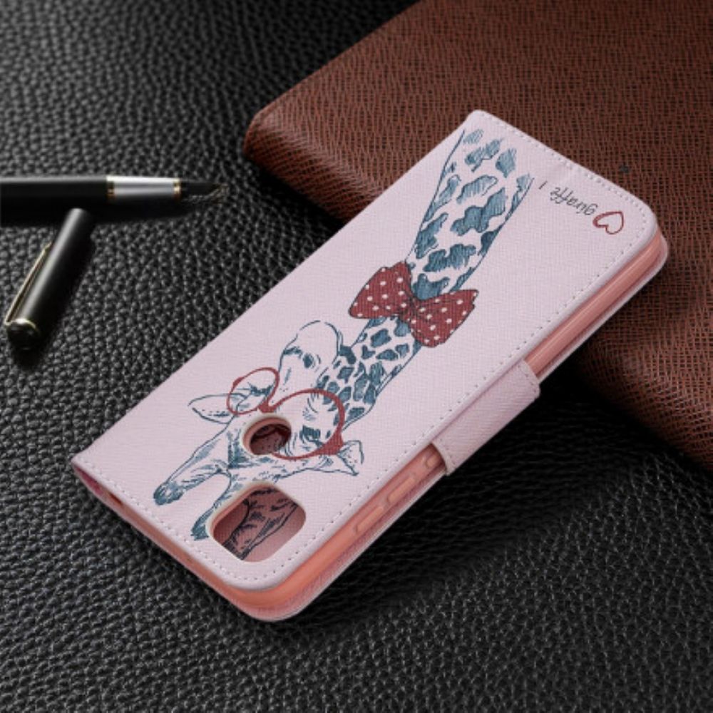 Lederhüllen Für Xiaomi Redmi 9C Nerdige Giraffe