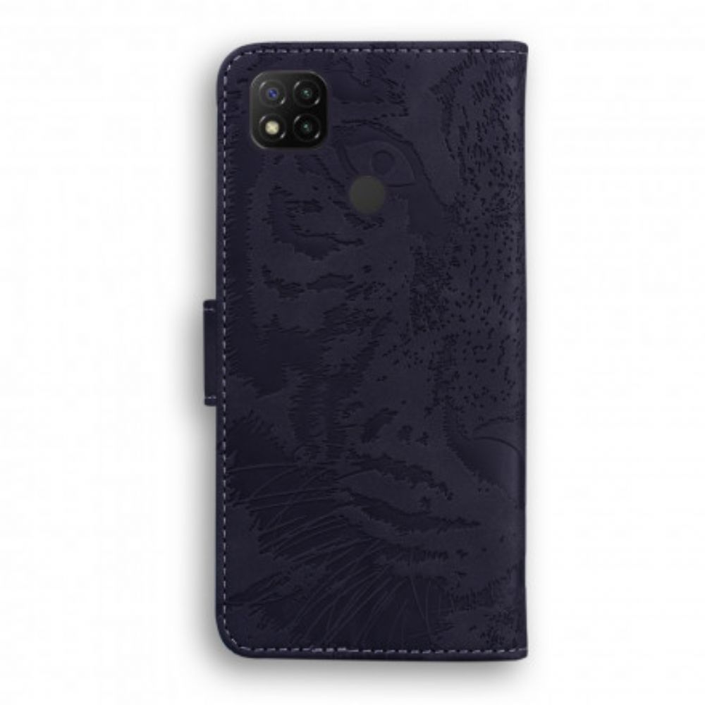Lederhüllen Für Xiaomi Redmi 9C Tigergesichtsdruck