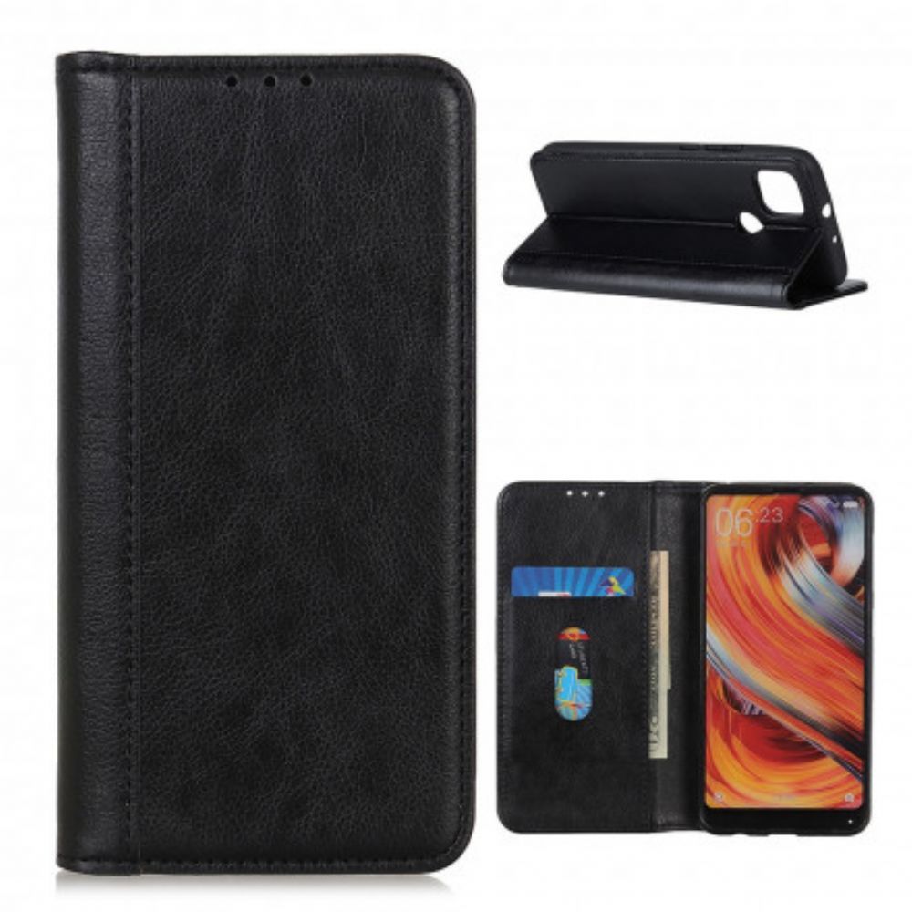 Schutzhülle Für Moto G9 Power Flip Case Ausführung In Gespaltenem Litschileder