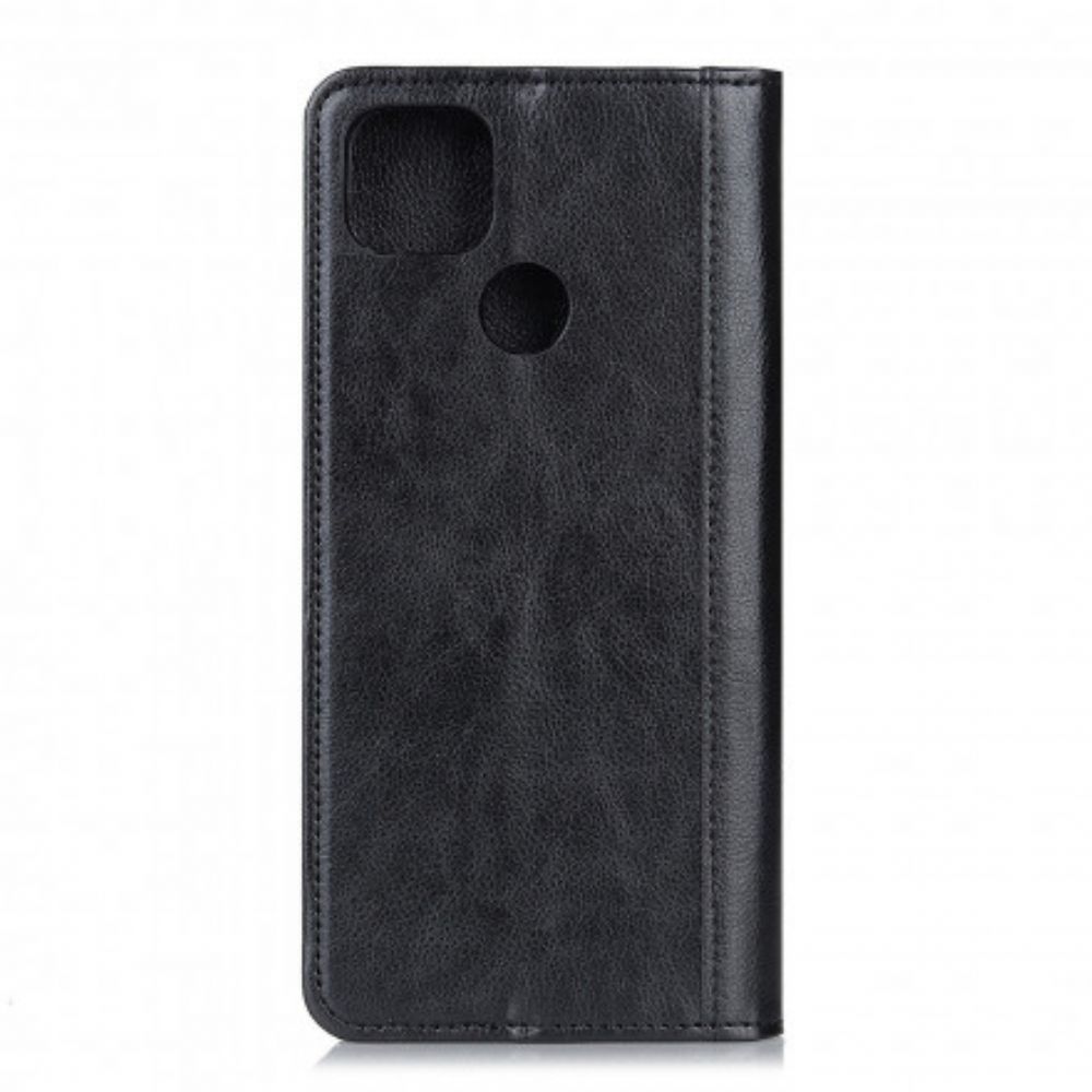 Schutzhülle Für Moto G9 Power Flip Case Ausführung In Gespaltenem Litschileder