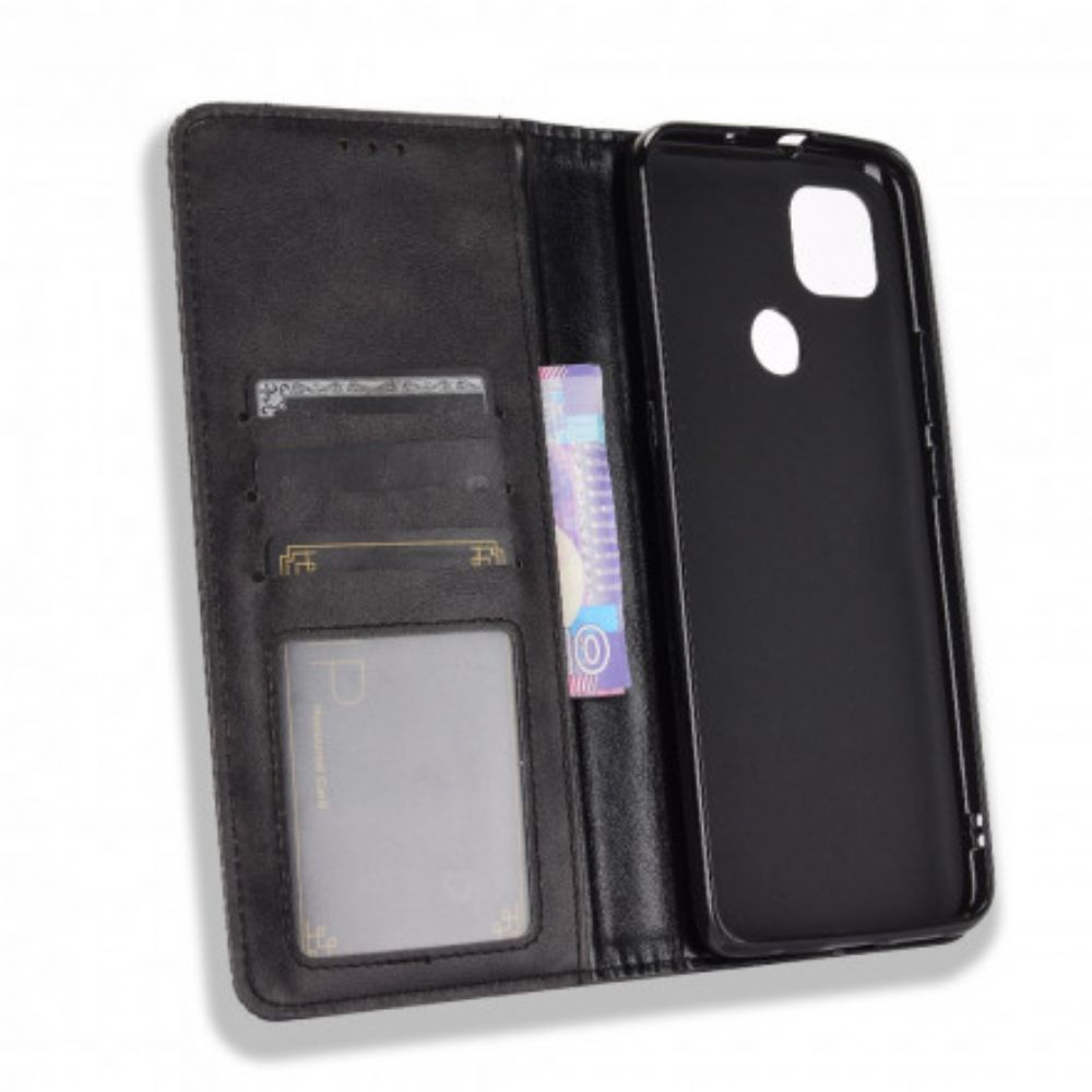 Schutzhülle Für Moto G9 Power Flip Case Stilisierter Vintage-ledereffekt