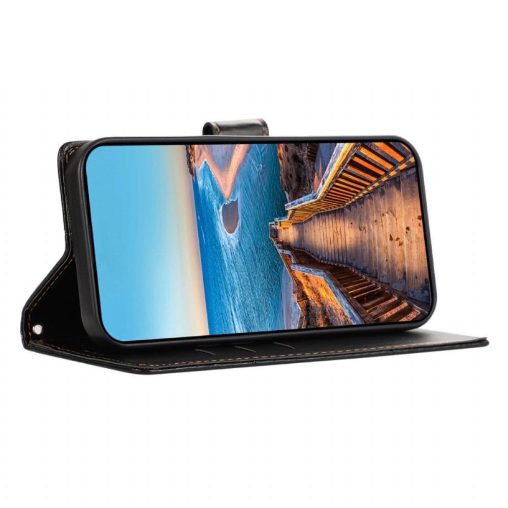 Lederhüllen Realme 12 Pro / 12 Pro Plus Zeilen Drucken
