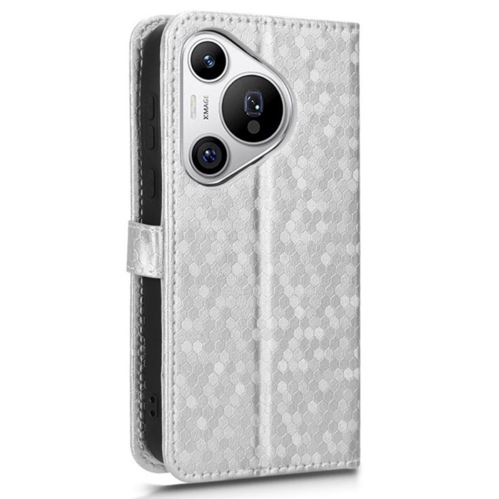 Lederhüllen Für Huawei Pura 70 Glänzende Punkte Mit Riemen