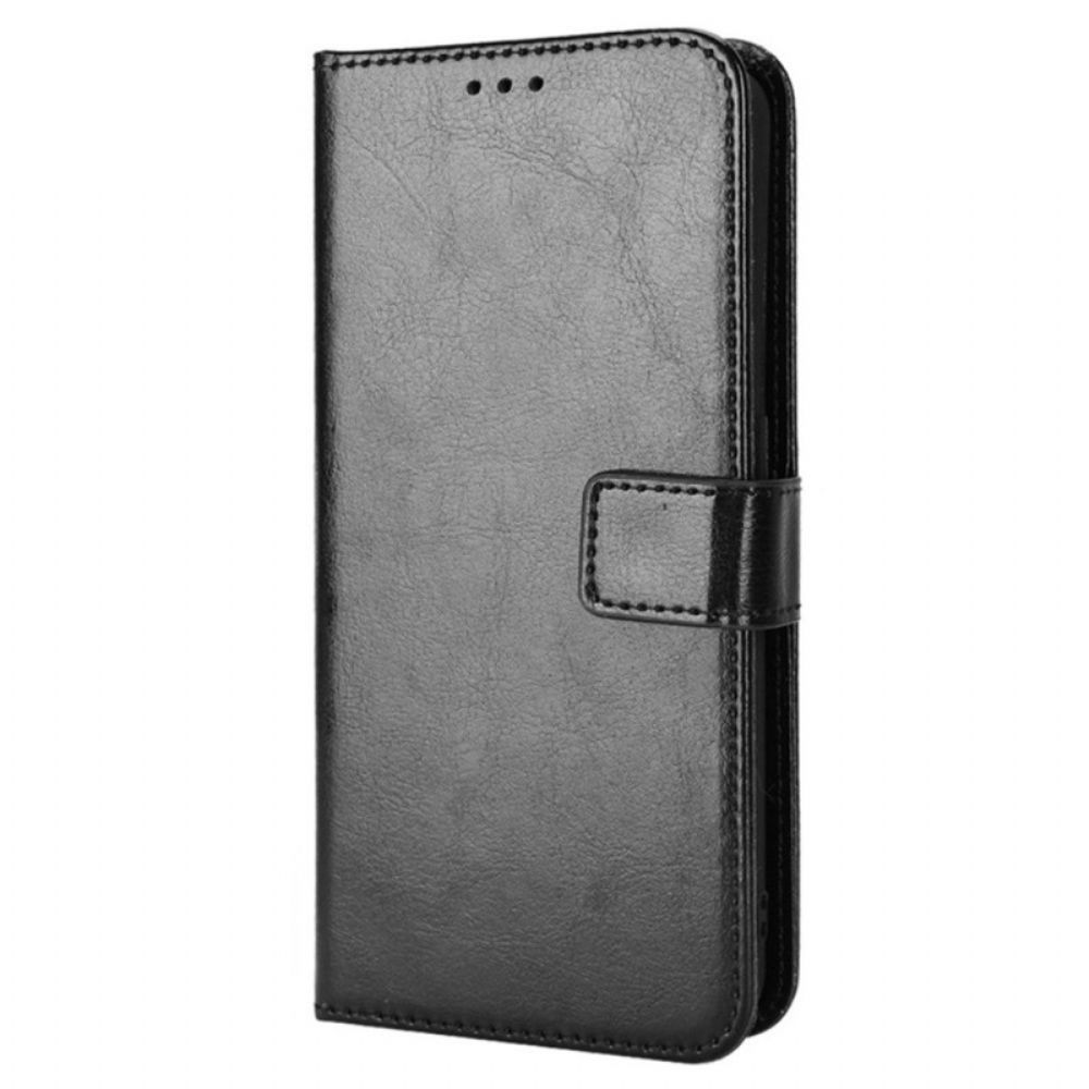 Flip Case Für Realme C31 Glänzender Ledereffekt