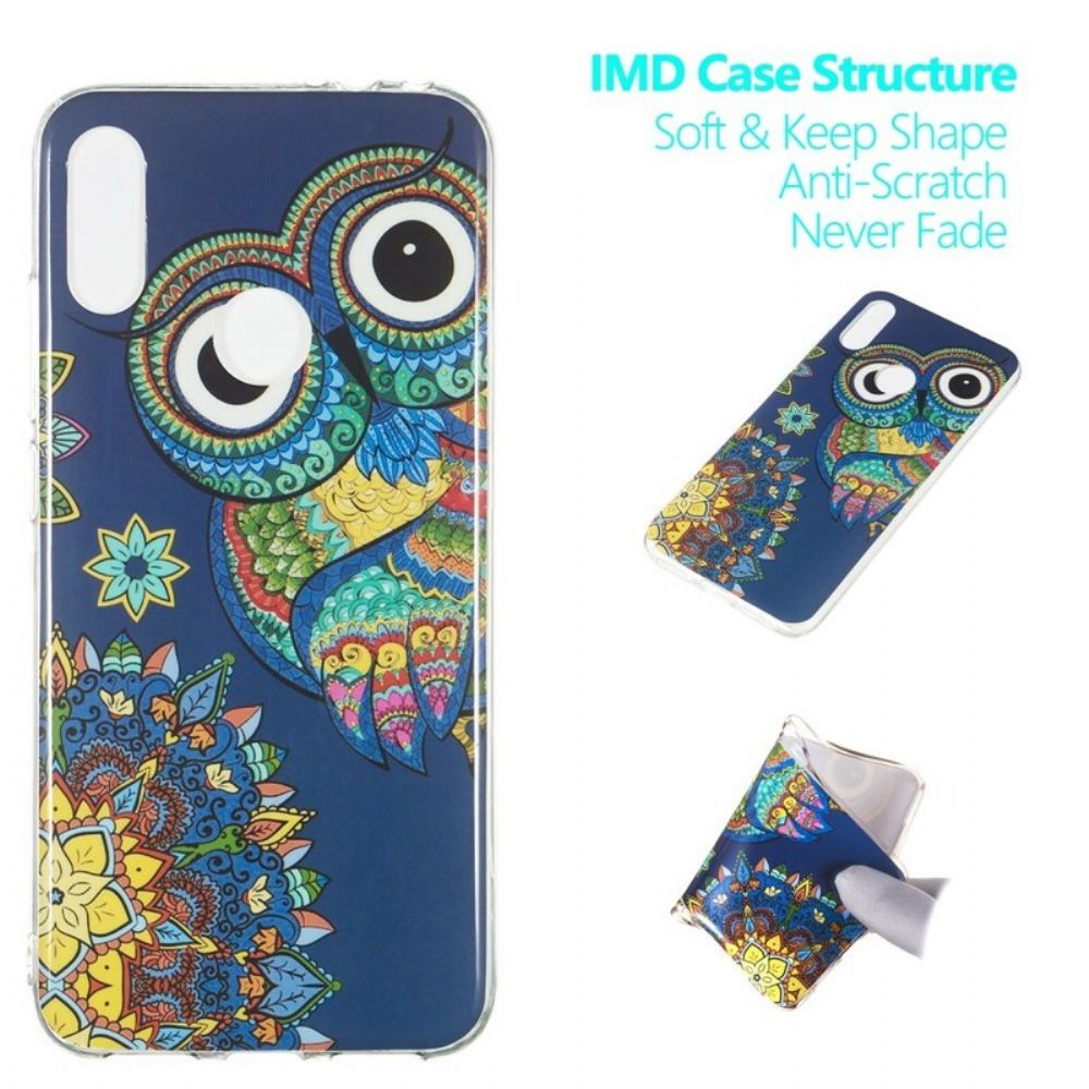Handyhülle Für Xiaomi Redmi Note 7 Fluoreszierende Mandala-eule