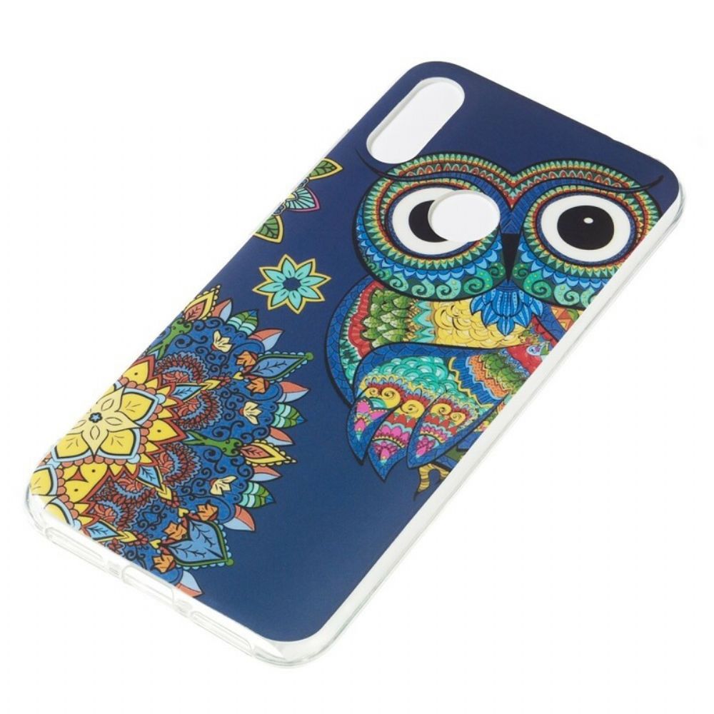 Handyhülle Für Xiaomi Redmi Note 7 Fluoreszierende Mandala-eule