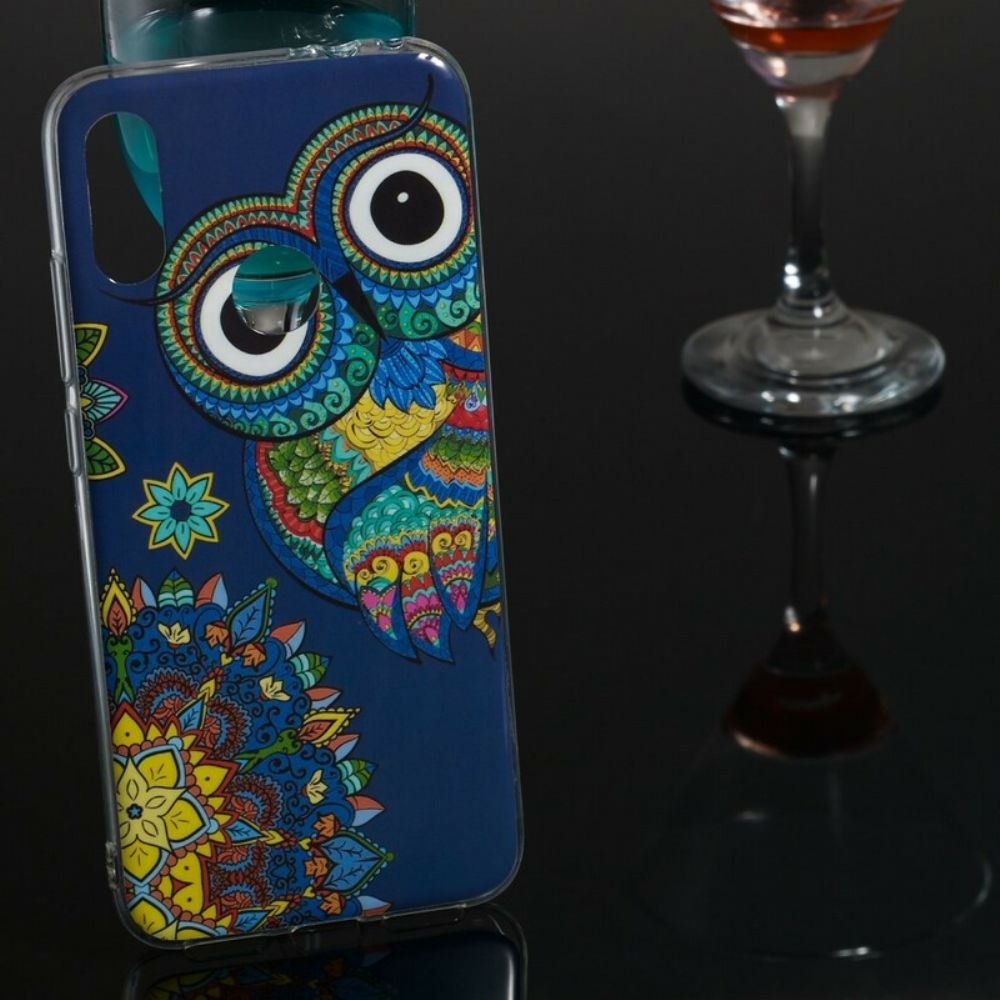 Handyhülle Für Xiaomi Redmi Note 7 Fluoreszierende Mandala-eule
