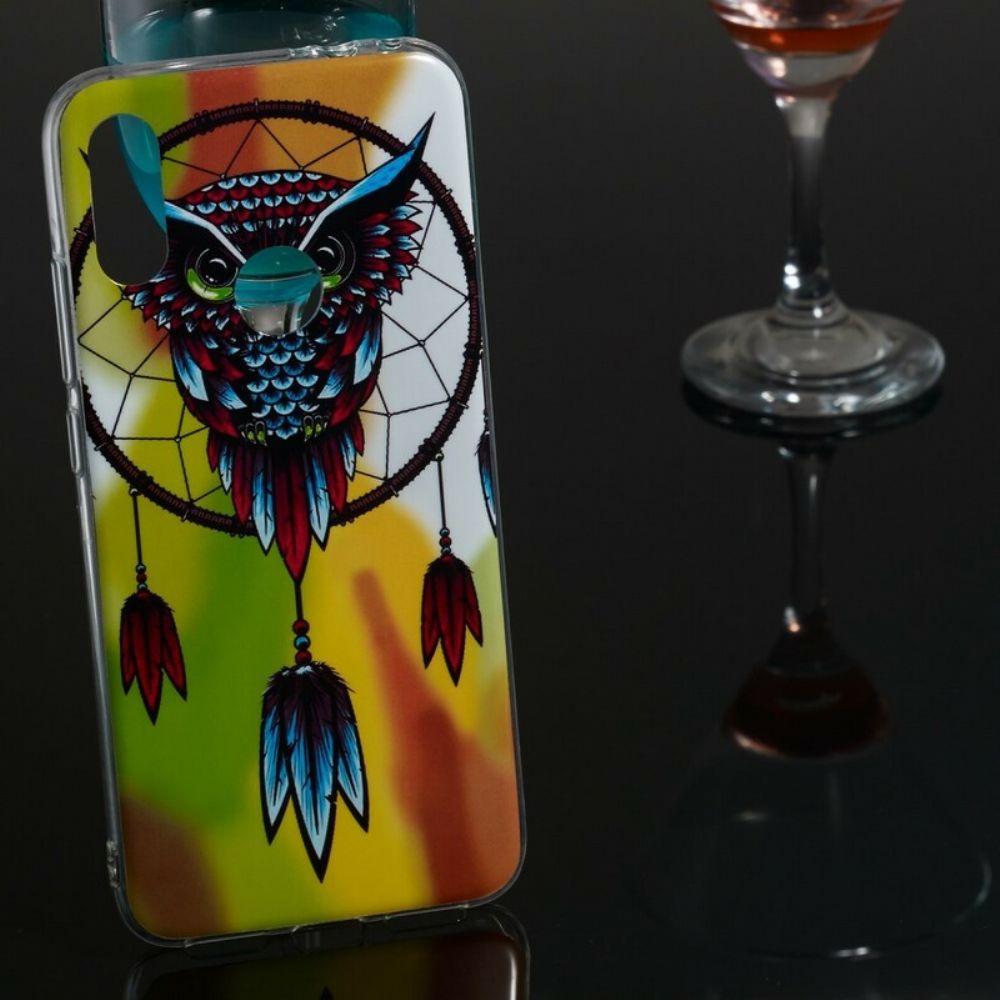 Handyhülle Für Xiaomi Redmi Note 7 Fluoreszierender Eulen-traumfänger