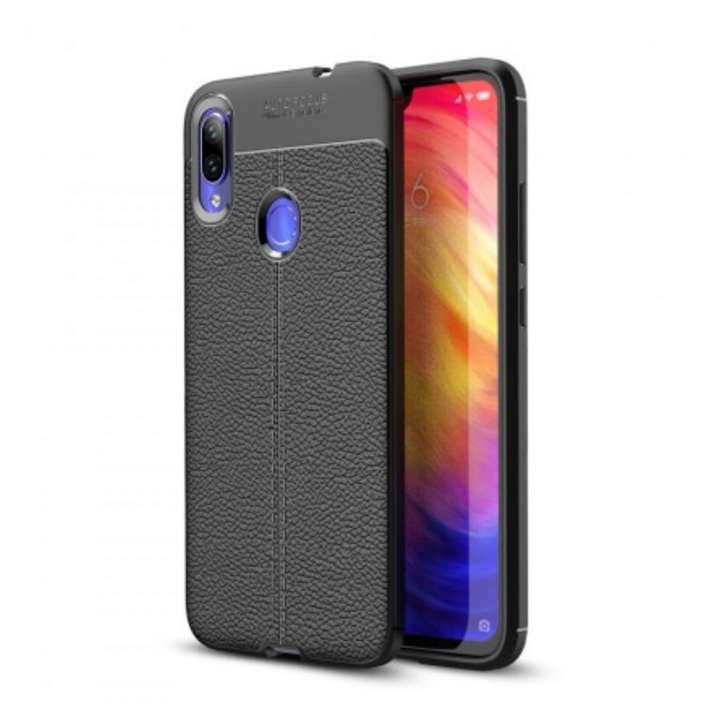 Hülle Für Xiaomi Redmi Note 7 Doppellinie Litchi-leder-effekt