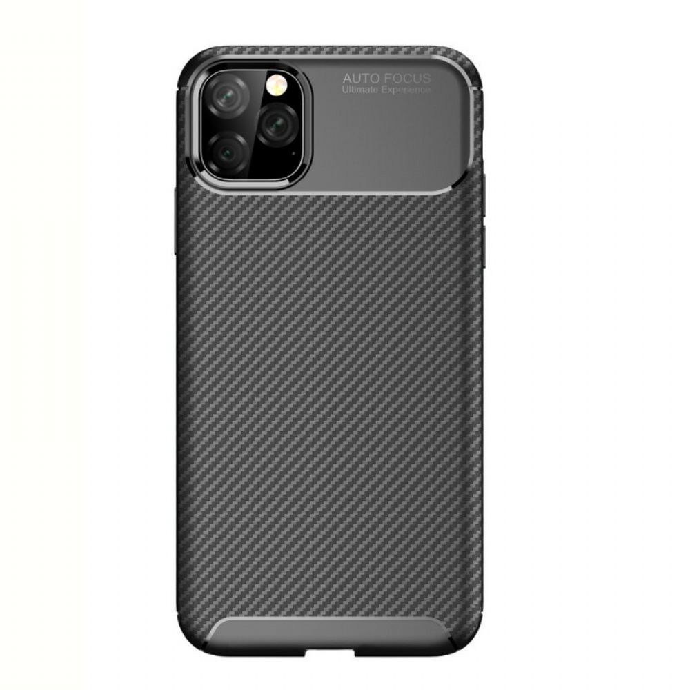 Hülle Für iPhone 11 Pro Max Flexible Kohlefaserstruktur