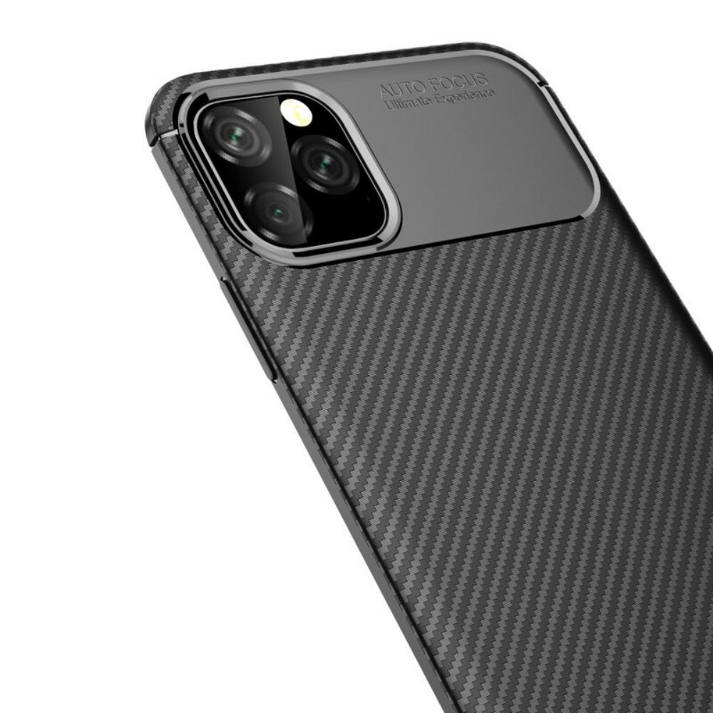 Hülle Für iPhone 11 Pro Max Flexible Kohlefaserstruktur